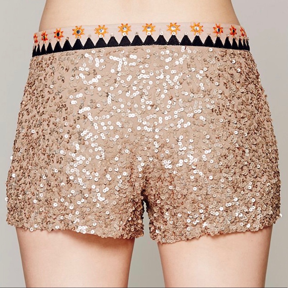 FREE PEOPLE Woven Shorts Intricate Patterned Boho - Picture 3 of 9